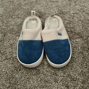 Blue and White Slip-On Slippers